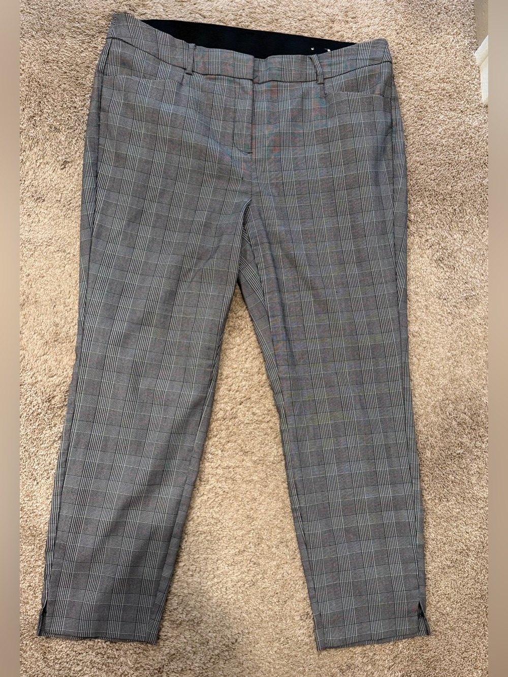 Lane Bryant Size 16 Gray Plaid Ankle Dress Pants Trousers